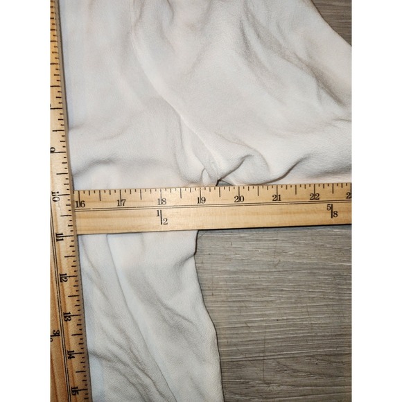 Express White Lace V-Neck Blouse Long Sleeve Elastic Hem Top L embroidered boho - Picture 4 of 8